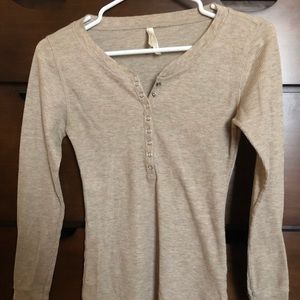 Tan Henley Tee